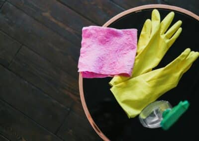 cleaning 02 gloves cloth flatlay